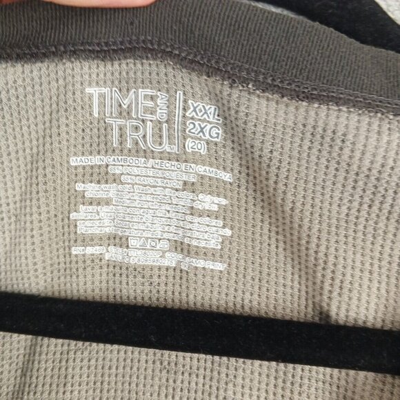 Time & Tru Women Sweater Size XXL(20-22) Camouflage Waffle Knit Henley - Picture 6 of 11